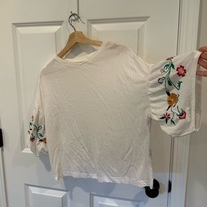 White Top With Embroidered